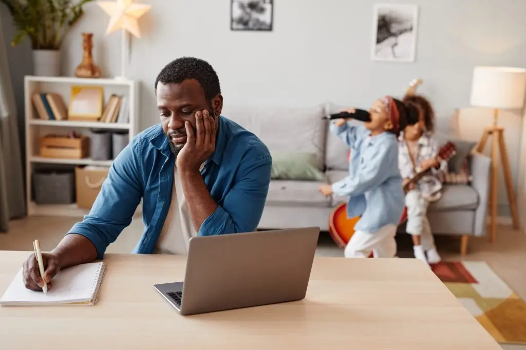 Father Working from Home